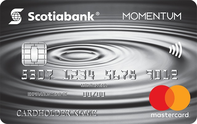 Scotia Momentum Mastercard credit card from Scotiabank - MASTERCARD credit card with no annual fee
